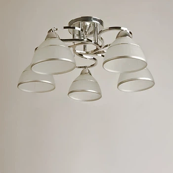 Люстра потолочная Light House SH-19184/5 CR 560*560*220 E27*5 хром, плафоны&nbsp;белые