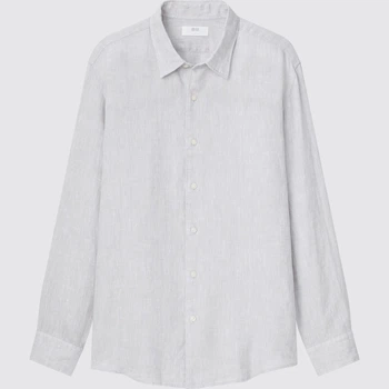 Сорочка Uniqlo PREMIUM LINEN розмір XXS світло сіра (448959)