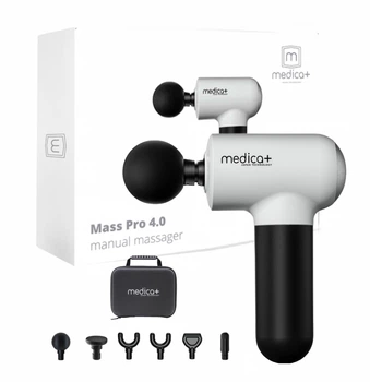 Перкуссионный ручной массажер для тела и мышц Medica+ MassHand Pro 4.0 (Япония) White