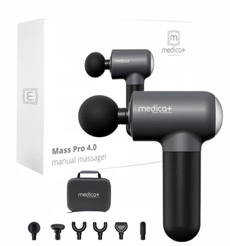 Перкуссионный ручной массажер для тела и мышц Medica+ MassHand Pro 4.0 (Япония) Black
