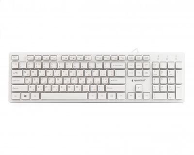 Клавиатура Gembird KB-MCH-03-W-UA тонкая, мультимедийная, USB, White (KB-MCH-03-W-UA)