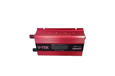 Преобразователь автомобильного напряжения V-TEK SPI-1000W 12/220В инвертор с LED экраном Красный (21-36-SPI-1000W)