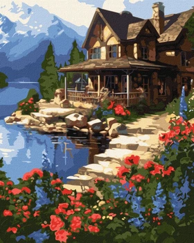 Malowanie po numerach Ideyka Domek nad morzem 40x50 cm KHO6325 (4823104348290)