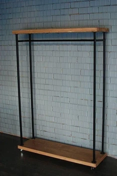 Дизайнерская Напольная вешалка в стиле Loft Design 120x40x180h Черный/Дерево ATL392