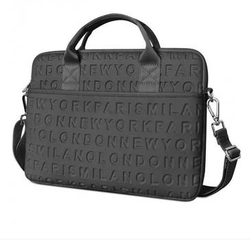 Сумка для ноутбука WiWU Vogue Laptop Slim 13.3'' 14.2'' (для макбука, органайзер, с ремнем) - Черный