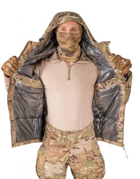 Куртка зимняя с теплоотражающей подкладкой Omni Hit Multicam Рип Стоп с капюшоном военная тактическая куртка L Мультикам (CPM28889-1)