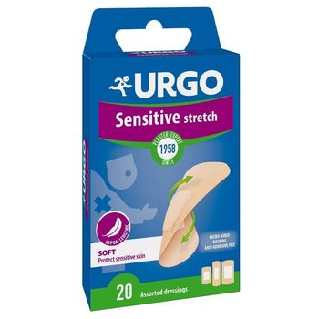 Пластир Urgo Sensitive Stretch Assortment Dressing Pads 20 шт (3546895048873)