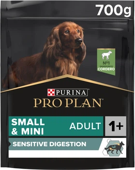 Sucha karma Purina PRO PLAN Small&Mini Adult 1+ Sensitive Digestion dla dorosłych psów małych ras z wrażliwym trawieniem, z jagnięciną 700 g (7613036611299)
