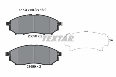 2369801 TEXTAR Гальмівні колодки до дисків Textar (2369801)