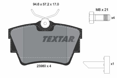 2398001 TEXTAR Гальмівні колодки до дисків Textar (2398001)