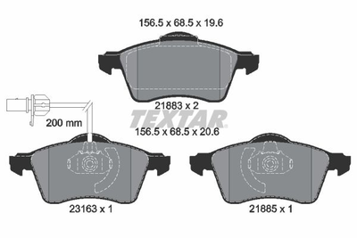 2188501 TEXTAR Гальмівні колодки до дисків Textar (2188501)