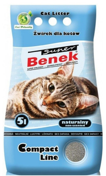 Żwirek dla kotów zbrylajacy Super Benek Compact Naturalny 5l (5905397010036)