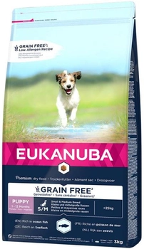 Sucha karma dla szczeniąt Eukanuba Grain Free Puppy Small Medium Breed Ocean Fish 3 kg (8710255184890)
