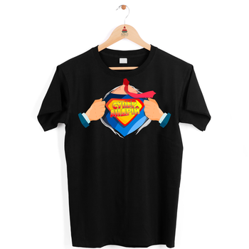 Футболка черная с оригинальным принтом "Супер Андрей" Push IT XXL