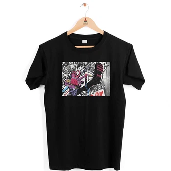 Футболка черная с принтом Человек паук Паутина Вселенных Spider Man across the Spider Verse Панк паук Push IT XXXL