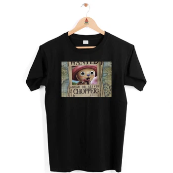Футболка черная с аниме принтом "One Piece Ван-Пис Розыскная листовка Tony Chopper Тони Чоппер" Push IT XL