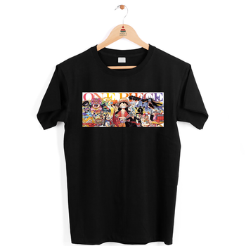 Футболка черная с аниме принтом "One Piece Ван-Пис Luffy Луффи и команда One Piece" Push IT XXXL