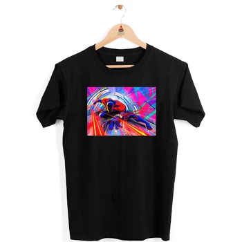 Футболка черная с принтом Человек паук Паутина Вселенных Spider Man across the Spider Verse Мигель Push IT XL