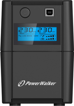 Джерело безперебійного живлення PowerWalker VI SHL 650VA (360W) Black (VI 650 SHL FR)