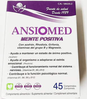 Suplement diety Bioserum Ansiomed Mente Positiva 45 Comprimidos (8427268010732)