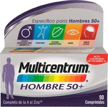 Комплекс вітамінів та мінералів Multicentrum для чоловіків 50+ 90 таблеток (8470001960795)