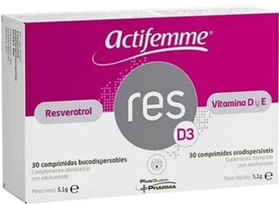 Харчова добавка Actifemme Ресвератрол RESD3 Вітамін D 30 таблеток (8437012861336)