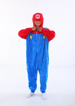 Детские Кигуруми Слип Пижама для Мальчиков Kigurumi Супер Марио Super Mario Красно-синий 130-144 см. (2054/1)