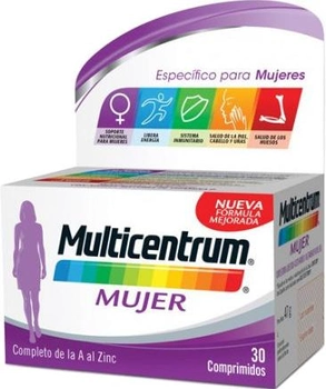 Комплекс вітамінів та мінералів Multicentrum для жінок 30 таблеток +20% Безкоштовно (8431890093568)