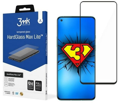 Захисне скло 3MK HG Max Lite для OnePlus 8T/9 чорне (5903108340816)