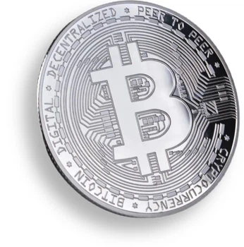 монета BTC Биткоин Bitcoin в капсуле silver