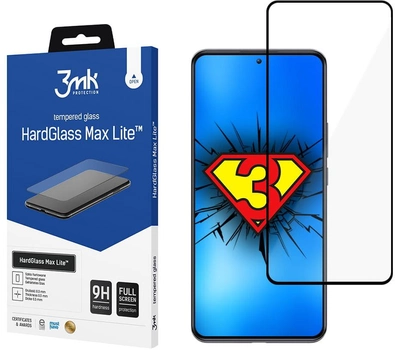 Захисне скло 3MK HardGlass Max Lite для Xiaomi 12T Pro Black (5903108492966)