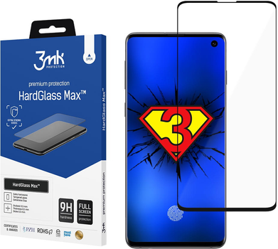 Szkło hartowane 3MK HardGlass Max dla Samsung Galaxy S10 (SM-G973) czarne (5903108081368)