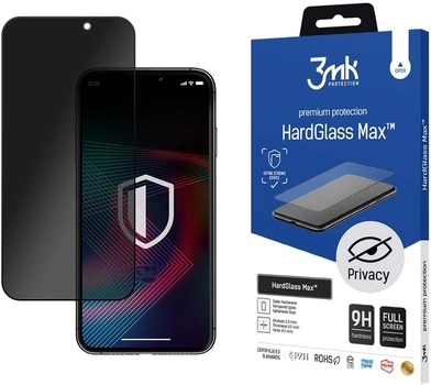 Захисне скло 3MK HardGlass Max Privacy для iPhone 14 Pro Black (5903108493086)