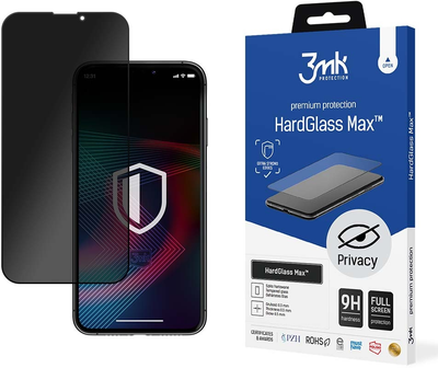 Szkło hartowane 3MK HardGlass Max Privacy dla iPhone 14/13/13 Pro czarne (5903108495493)