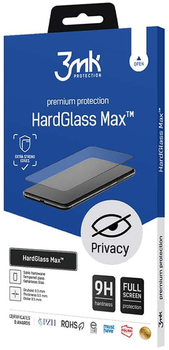 Захисне скло 3MK HardGlass Max Privacy для iPhone 15 Pro Max Black (5903108529105)
