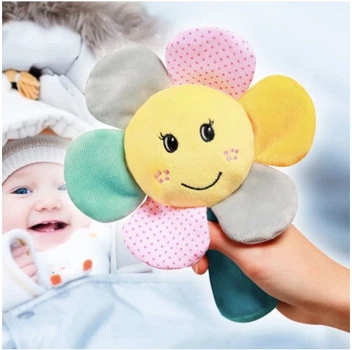 Брязкальце м`яке "Квітка веселки" (висота 20 см.) "BabyOno"