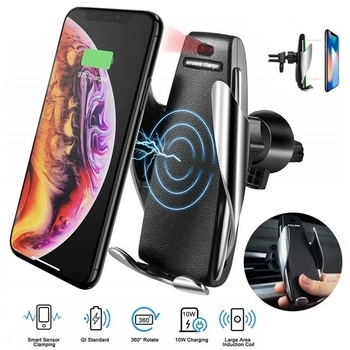 Автомобильный сенсорный держатель Penguin Smart Sensor S5 QI c беспроводной зарядкой 10w Black датчик движения - автоматически раздвигает ножки держателя