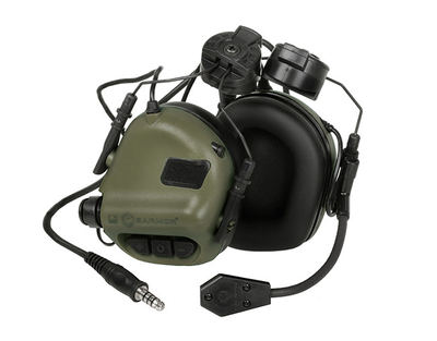 Навушники тактичні активні Earmor EM-M32H-M3-FG for Helmet-Mount Olive