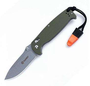 Нож складной туристический с свистком Axis Lock Ganzo G7412-GR-WS Green 205 мм