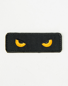 Шеврон, патч с вышивкой "Глаза" на липучке размер 3,5х10 см Рыжий