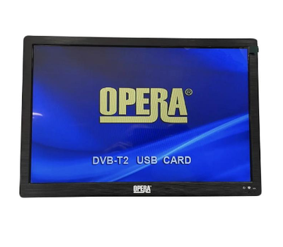 Автомобильный портативный телевизор с встроенным Т2 OPERA OP-1420 15.6 дюймов USB + HDMI+Вход 220+12В
