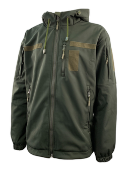 Куртка Tactic4Profi софтшел хакі з підкладкою фліс розмір 4XL (56)