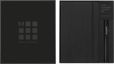 Набор Moleskine х Kaweco - Блокнот Черный средний 13х21 см + Ручка-роллер (8056598855128)