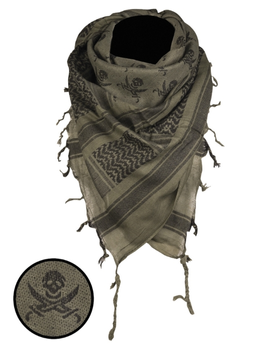 Арафатка шарф-шемаг тактическая 110х110см Череп Mil-Tec Универсальный Олива (12609101) M-T