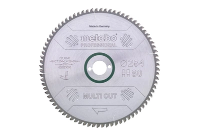 Пилковий диск Metabo Multi Cut Professional 254х2,4х30 мм Z80 FZ/TZ 5° neg, універсальний (Картон) 628223000 (8488)