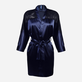 Халат жіночий великого розміру DKaren Marion XL Navy Blue (5903251378032)