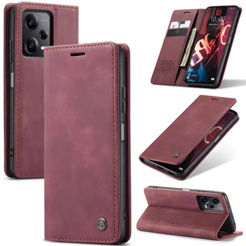 Чохол книжка з магнітом Xiaomi Redmi Note 12 Pro 5G CaseMe Wine (33841-42)