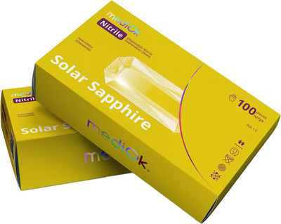 Рукавички нітрилові Mediok Solar Sapphire Розмір XL 100 шт Жовті (4044941731438)