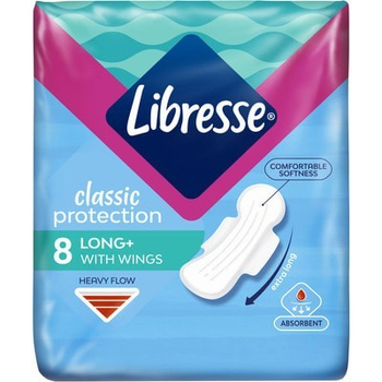 Гігієнічні прокладки Libresse Classic Protection Long + 8 шт