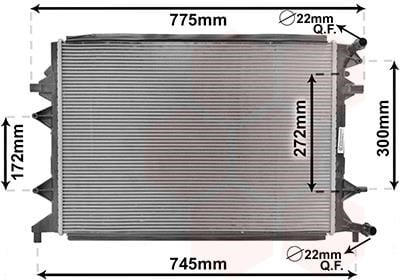 Радиатор охлаждения VOLKSWAGEN JETTA IV пр-во Van Wezel Van Wezel (58002370)